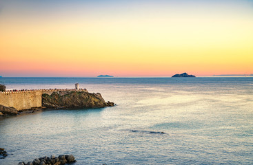 Wall Mural - Piombino panoramic view piazza bovio lighthouse Italy 