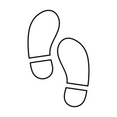 Sticker - foot steps icon image vector illustration design 