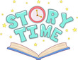 Book Story Time Lettering Clock