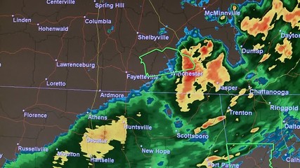thunderstorms animated on radar