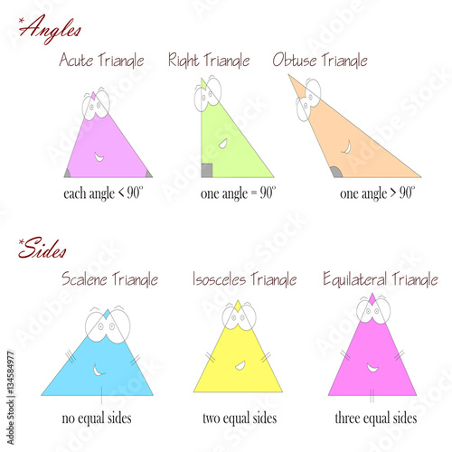 types of triangles based on angles and sides geometry shapes for kids