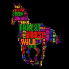 
horse Typography word cloud colorful Vector illustration