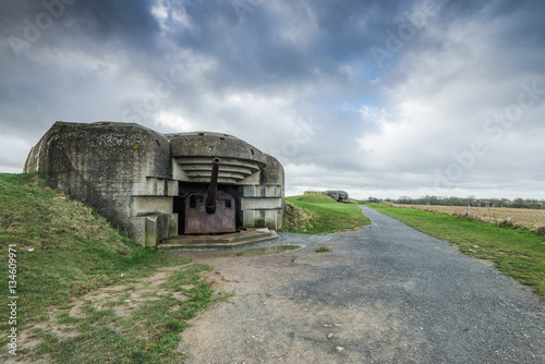Poster German bunkers and artillery in Normandy,France