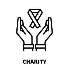 Poster - 502266 Charity icon or logo in modern line style.