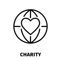 Poster - 502271 Charity icon or logo in modern line style.