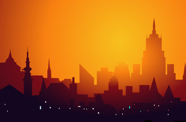 Wall Mural - Night City Skyline