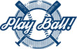 © squarelogo - Vintage Play Ball Baseball Sports Stamp