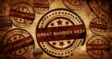 Great Barrier Reef, Vintage Stamp On Paper Background