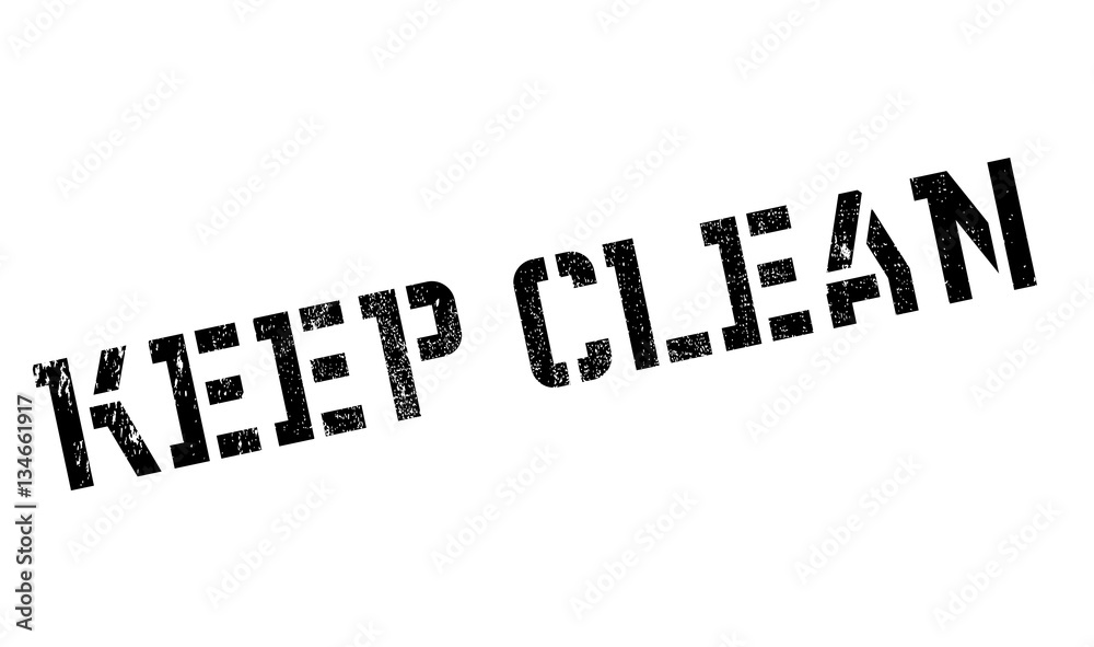 Keep Clean Lettering Keep Clean rubber stamp. Grunge design with dust scratches. Effects can ...