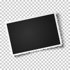 Wall Mural - Retro realistic vector photo frame with figured edges