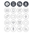 © blankstock - Devices and technologies icons. Usb, wi-fi.
