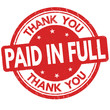 Paid in full and thank you sign or stamp