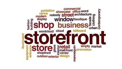 Canvas Print - Storefront animated word cloud, text design animation.