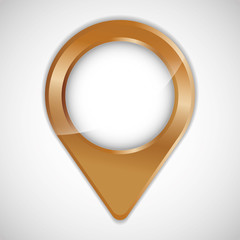 Poster - gold metallic finish gps pin icon image vector illustration design 