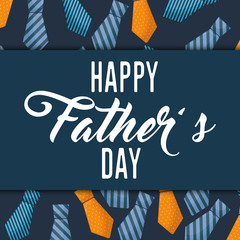 Wall Mural - happy fathers day letters emblem and related icons image vector illustration design 