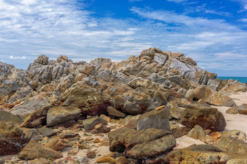 Beautiful rocks on beach