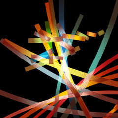 Poster - Abstract background with retro colorful lines and vintage dotwork shades