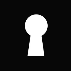 Aufkleber - Keyhole Icon on black background. Modern flat pictogram, busines