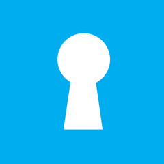 Aufkleber - Keyhole Icon on blue background. Modern flat pictogram, business
