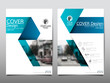 Blue fold flyer cover business brochure vector design, Leaflet advertising abstract background, Modern poster magazine layout template, Annual report for presentation.