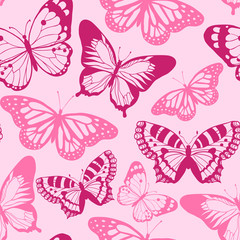 Beautiful butterfly. Vector seamless pattern