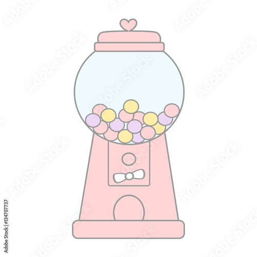 Cute Pink Cartoon Gumball Machine Vector Illustration Isolated On White Background Buy This Stock Vector And Explore Similar Vectors At Adobe Stock Adobe Stock