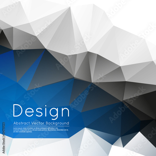 Abstract Composition White Blue Grey Polygonal Wallpaper