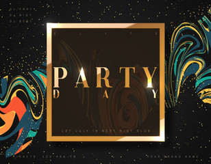 Party day background gold luxury poster