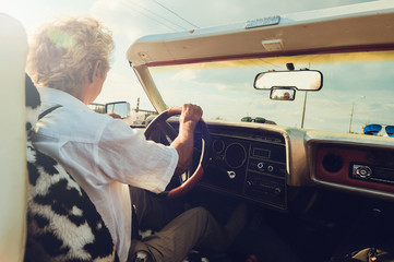 old man in the convertible