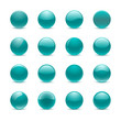 Teal round buttons