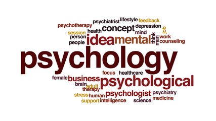 Sticker - Psychology animated word cloud, text design animation.