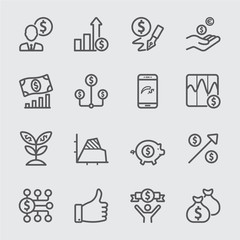 Business profit line icon