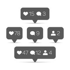 Poster - follower, comment and like it vector icons set