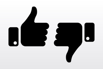 Canvas Print - Thumbs up and down, like dislike icons for social network