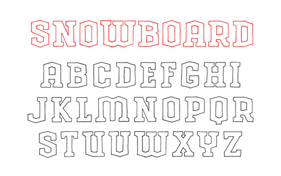 Contour serif font in the style of hand-drawn graphics