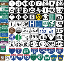 Road Signs In The United States. Shield Markers. Vector Format