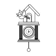 Cuckoo Watch Time Isolated Icon Vector Illustration Design