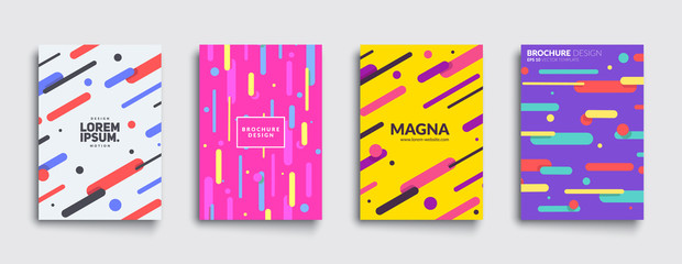 Poster - covers with flat geometric pattern. cool colorful backgrounds. applicable for banners, placards, pos