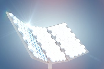 Poster - Composite image of vector image of hexagon shaped solar panel 3d