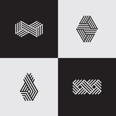 Poster - modern line logos. futuristic geometric shapes. eps10 vector.