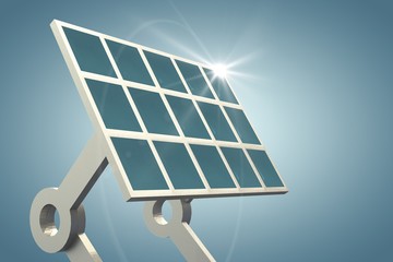 Poster - Composite image of solar panel with stand 3d