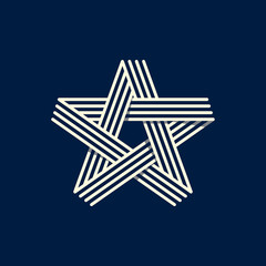 Poster - modern line star logo. creative geometric shape. eps10 vector.