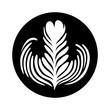 © martialred - Latte / espresso art of a rosette leaf flat vector icon for coffee apps and websites