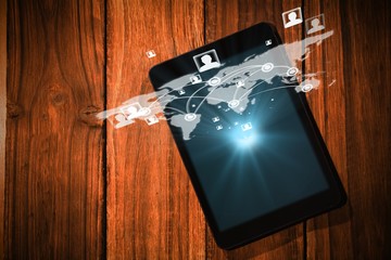 Poster - Composite image of global technology background 3d