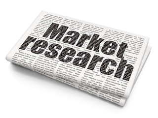 Marketing concept: Market Research on Newspaper background