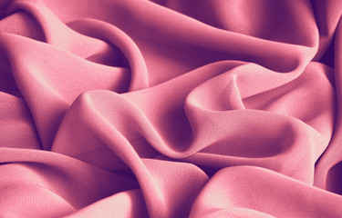 Wall Mural - pink fabric with large folds,  abstract background