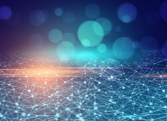 Poster - cloud storage security information, data deep learning hologram ai technology robotic, futuristic cyber network system online