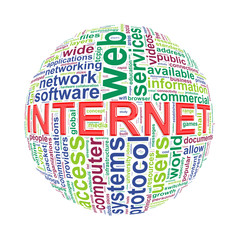 Sticker - Wordcloud word tags ball of internet