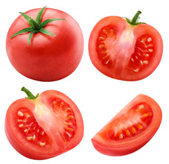 Wall Mural - red tomato isolated on white background