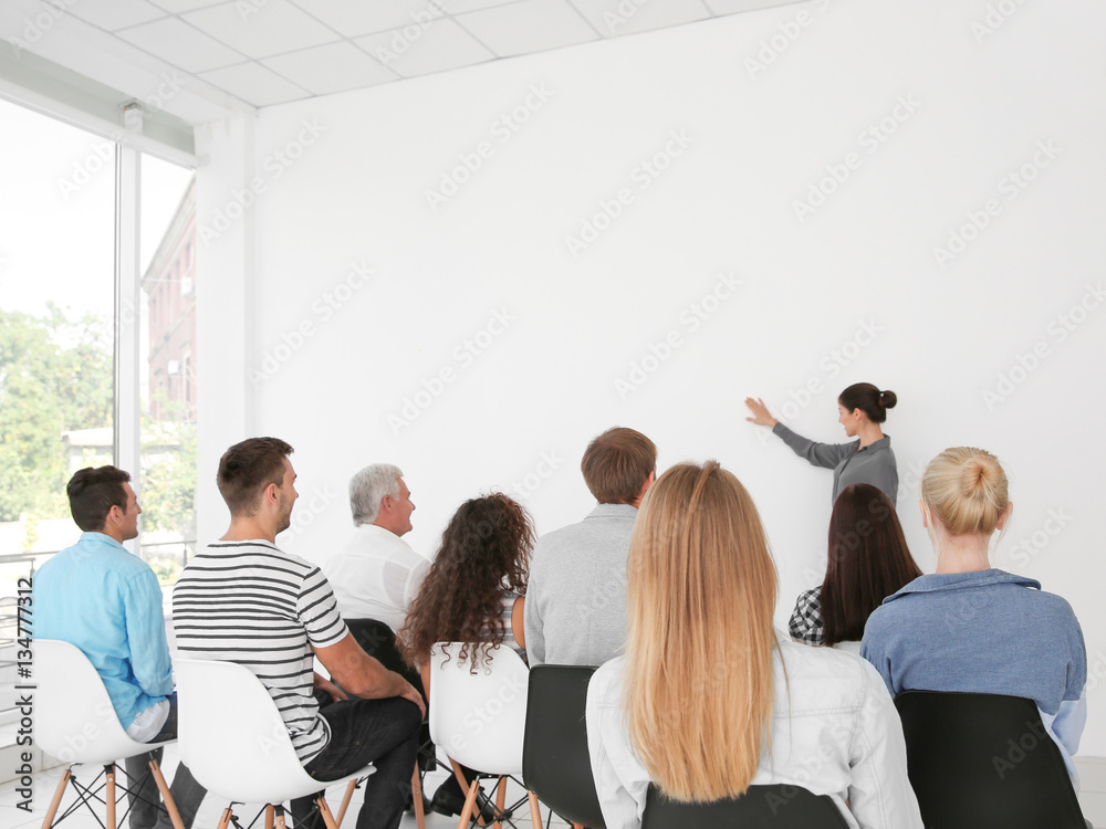 Business training concept. Business people having meeting in conference room